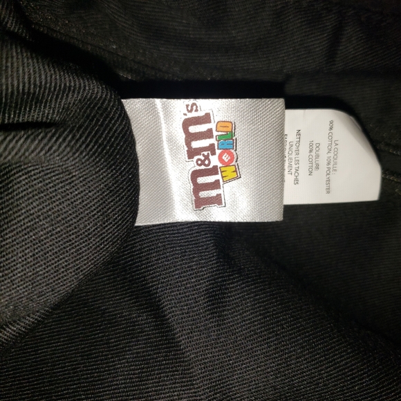 M&M NWT 2016 Black Denim Tote Bag with M&M in Shiney Studs Faux Leather Handle - Picture 4 of 9